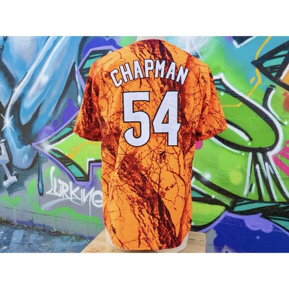 CINCINNATI REDS MLB Vintage Baseball Jersey Size Large- Camo (Aroldis Chapman) - Picture 2 of 9